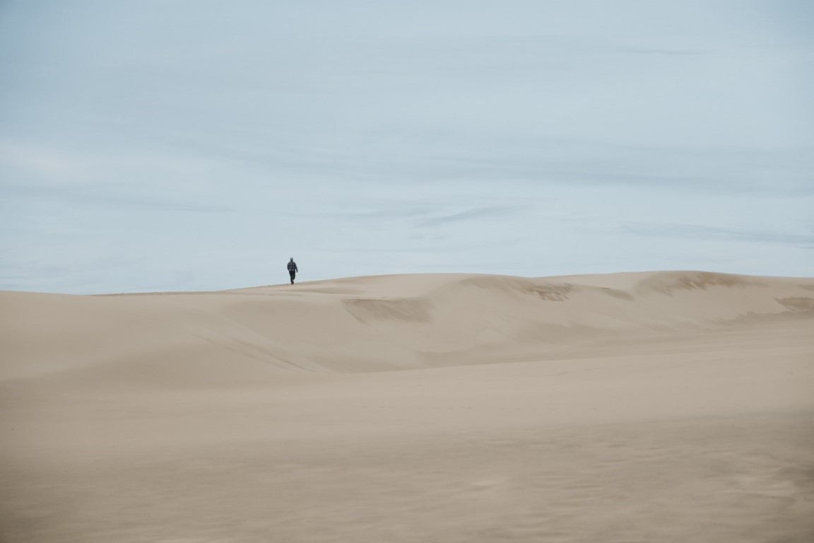 A men on the Dune du Pilat, France