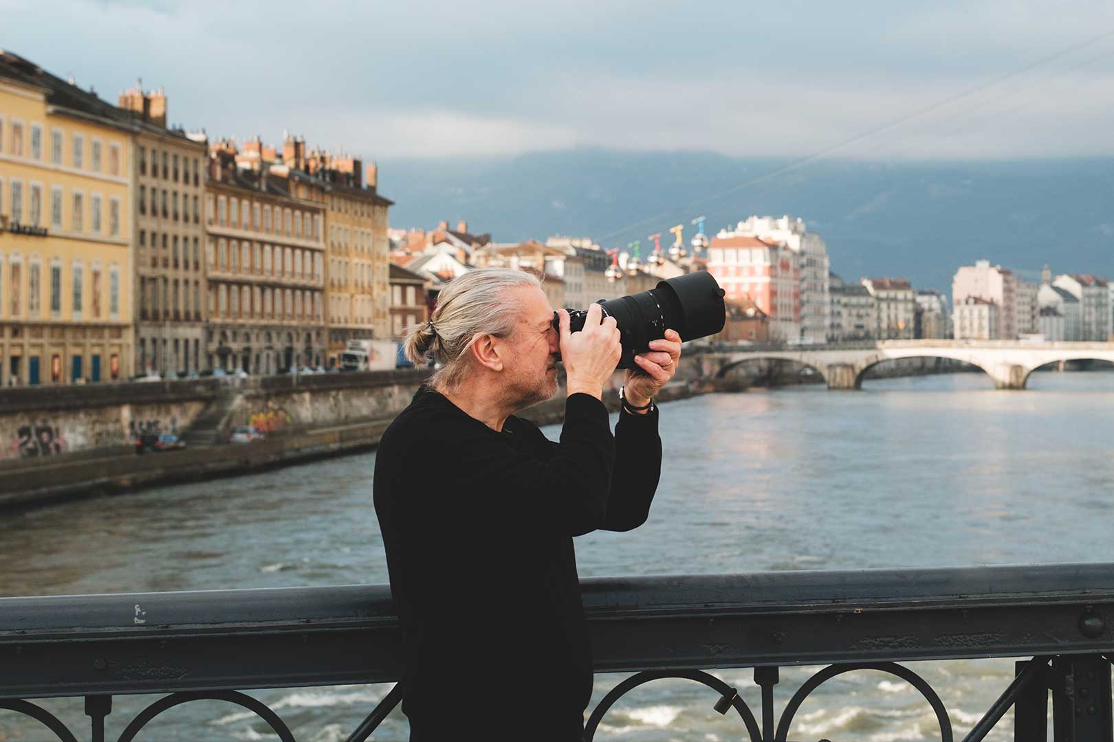 Jean-Philippe Wiss testing the OM1 II in Grenoble, France